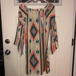 La Ropas Aztec Print Dress